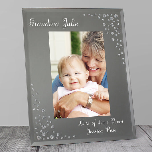 Personalised Any Message 6x4 Diamante Glass Photo Frame - image 5