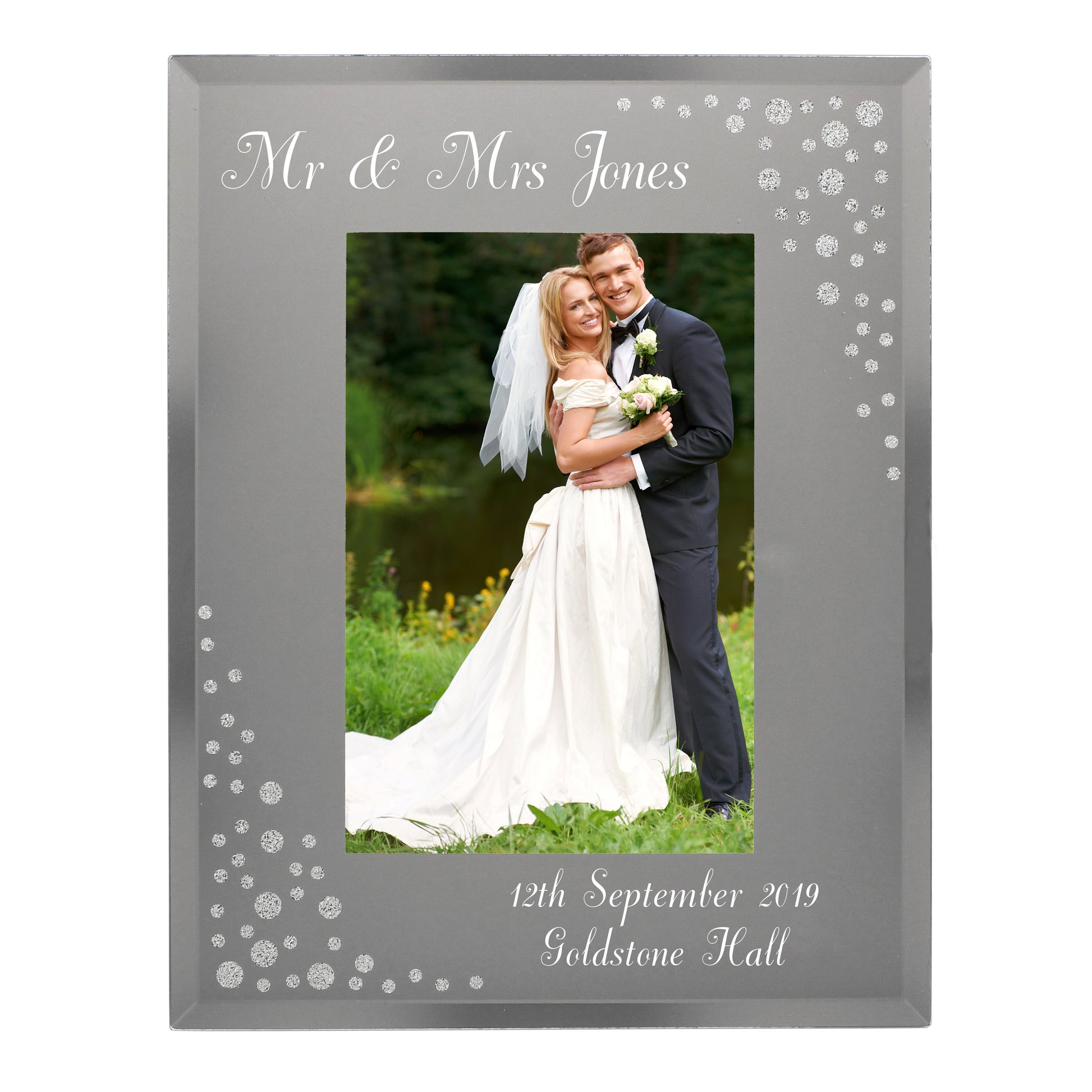 Personalised Any Message 6x4 Diamante Glass Photo Frame - image 6