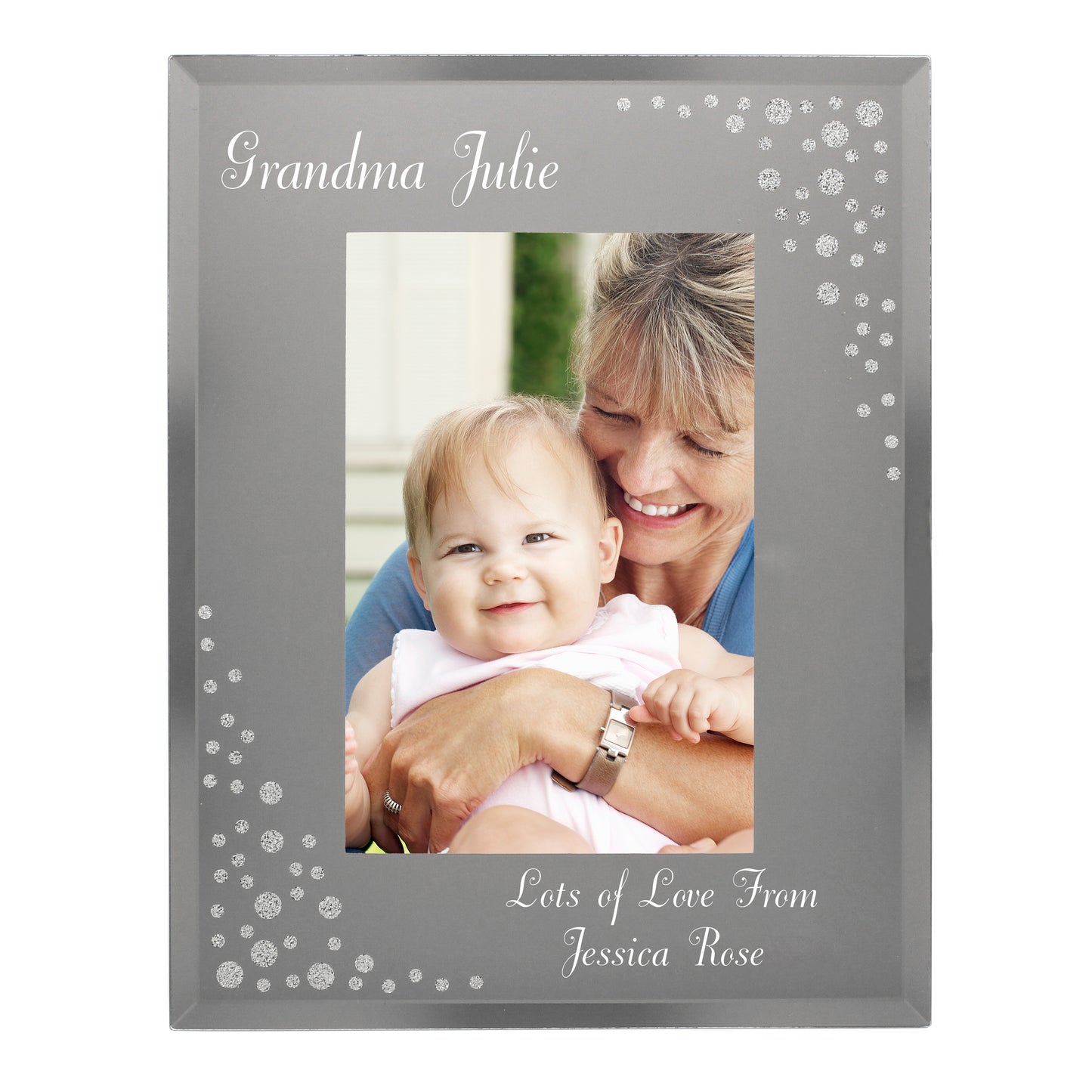 Personalised Any Message 6x4 Diamante Glass Photo Frame - image 7
