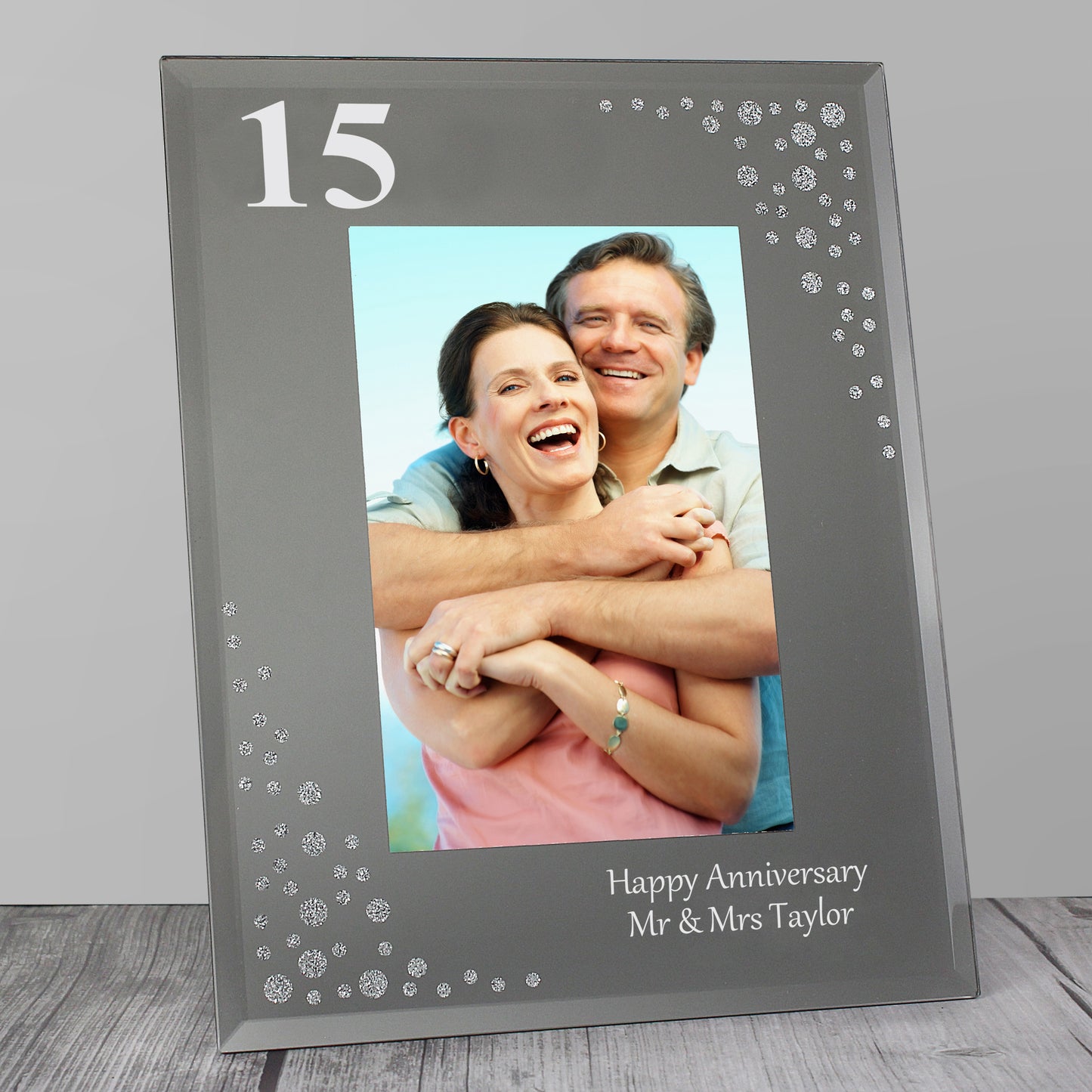 Personalised Big Age 6x4 Diamante Glass Photo Frame from Heartfelt Gifts