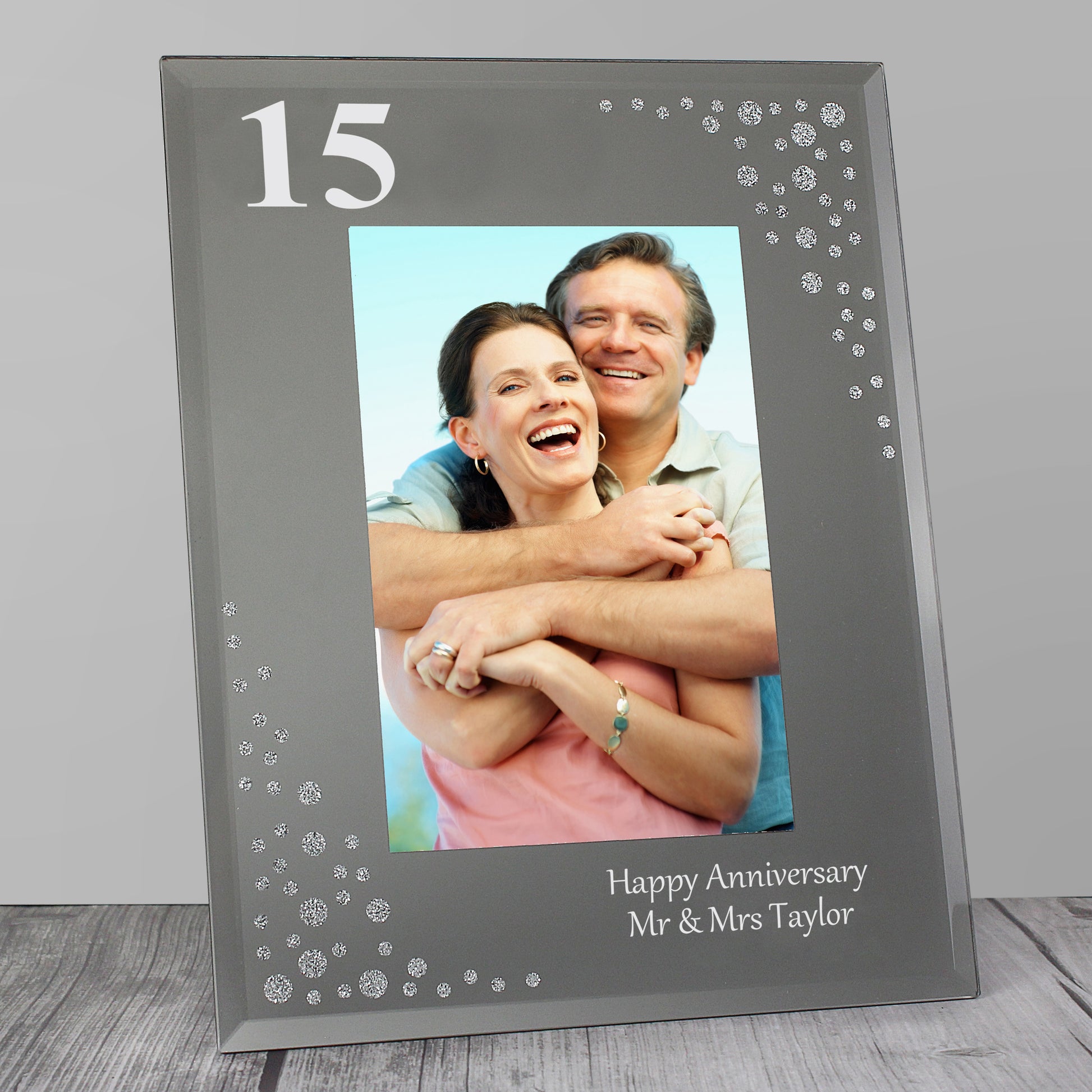 Personalised Big Age 6x4 Diamante Glass Photo Frame from Heartfelt Gifts