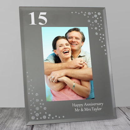 Personalised Big Age 6x4 Diamante Glass Photo Frame from Heartfelt Gifts