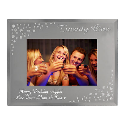 Personalised Twenty One Diamante 6x4 Glass Photo Frame - image 3