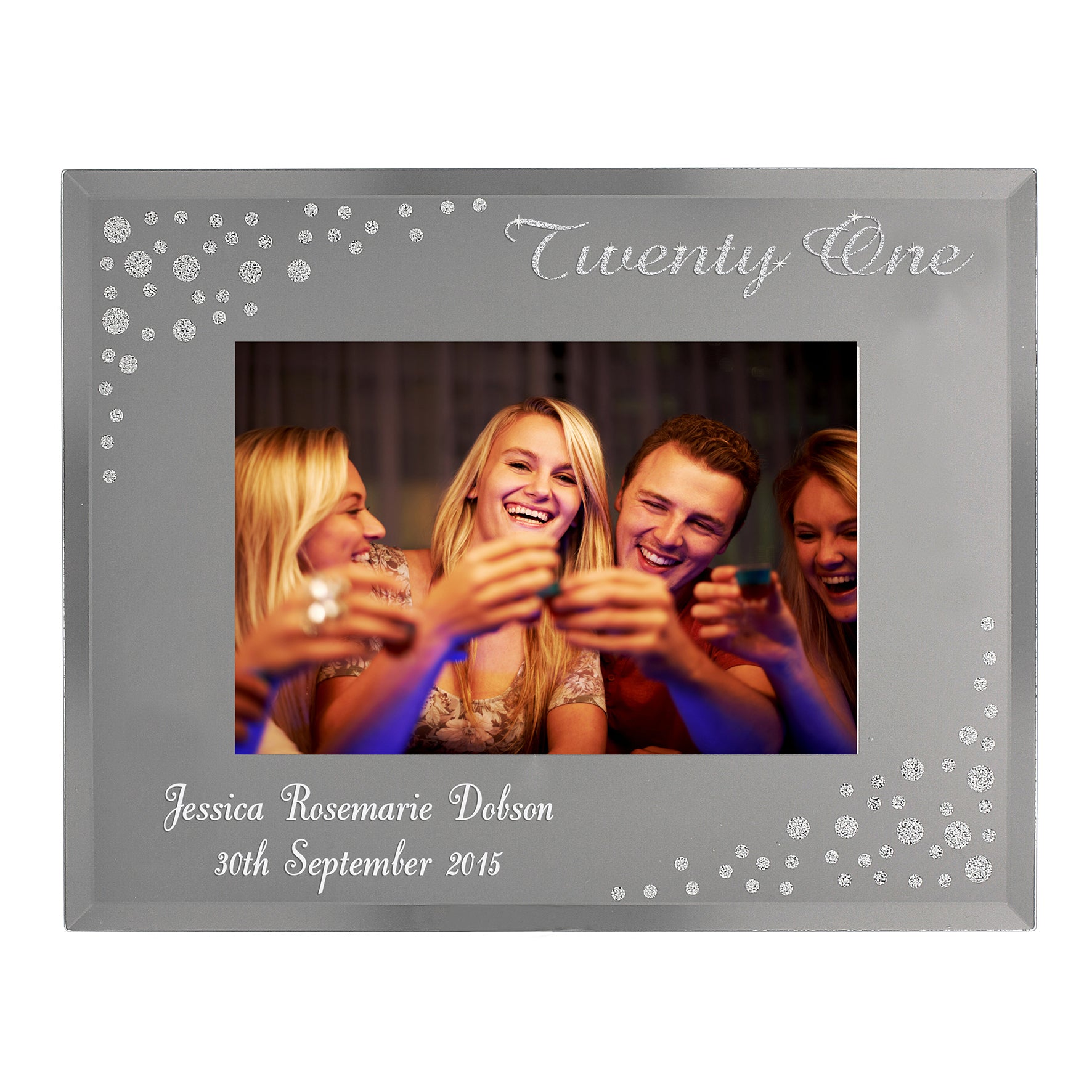 Personalised Twenty One Diamante 6x4 Glass Photo Frame - image 4