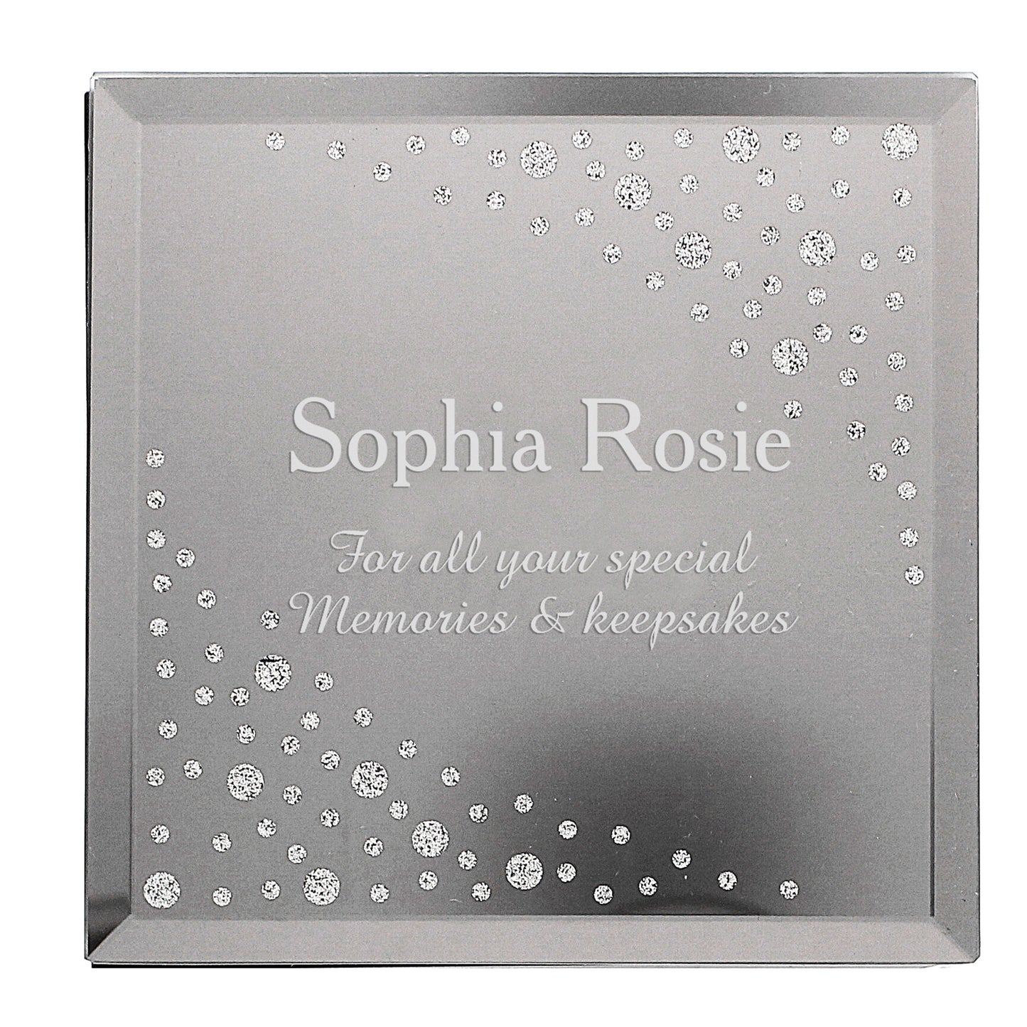 Personalised Diamante Name & Message Glass Trinket Box - image 2