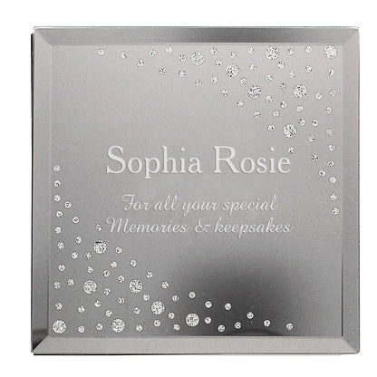 Personalised Diamante Name & Message Glass Trinket Box - image 2