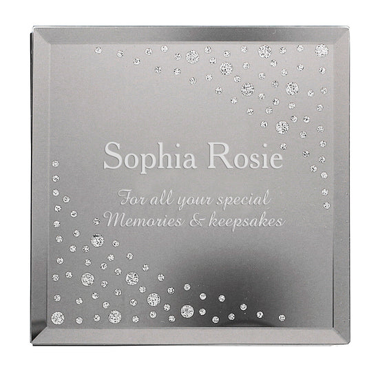Personalised Diamante Name & Message Glass Trinket Box - image 2