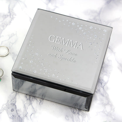 Personalised Diamante Name & Message Glass Trinket Box - image 4