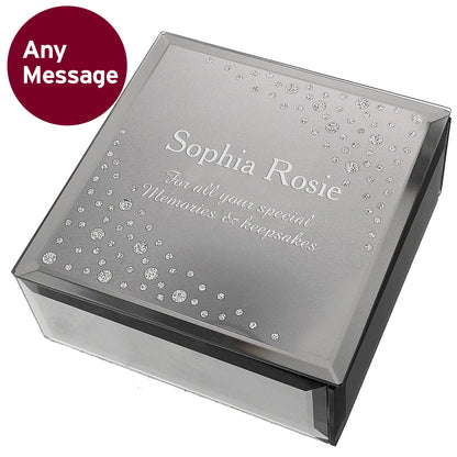 Personalised Diamante Name & Message Glass Trinket Box - image 7