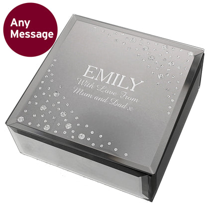 Personalised Diamante Name & Message Glass Trinket Box - image 9