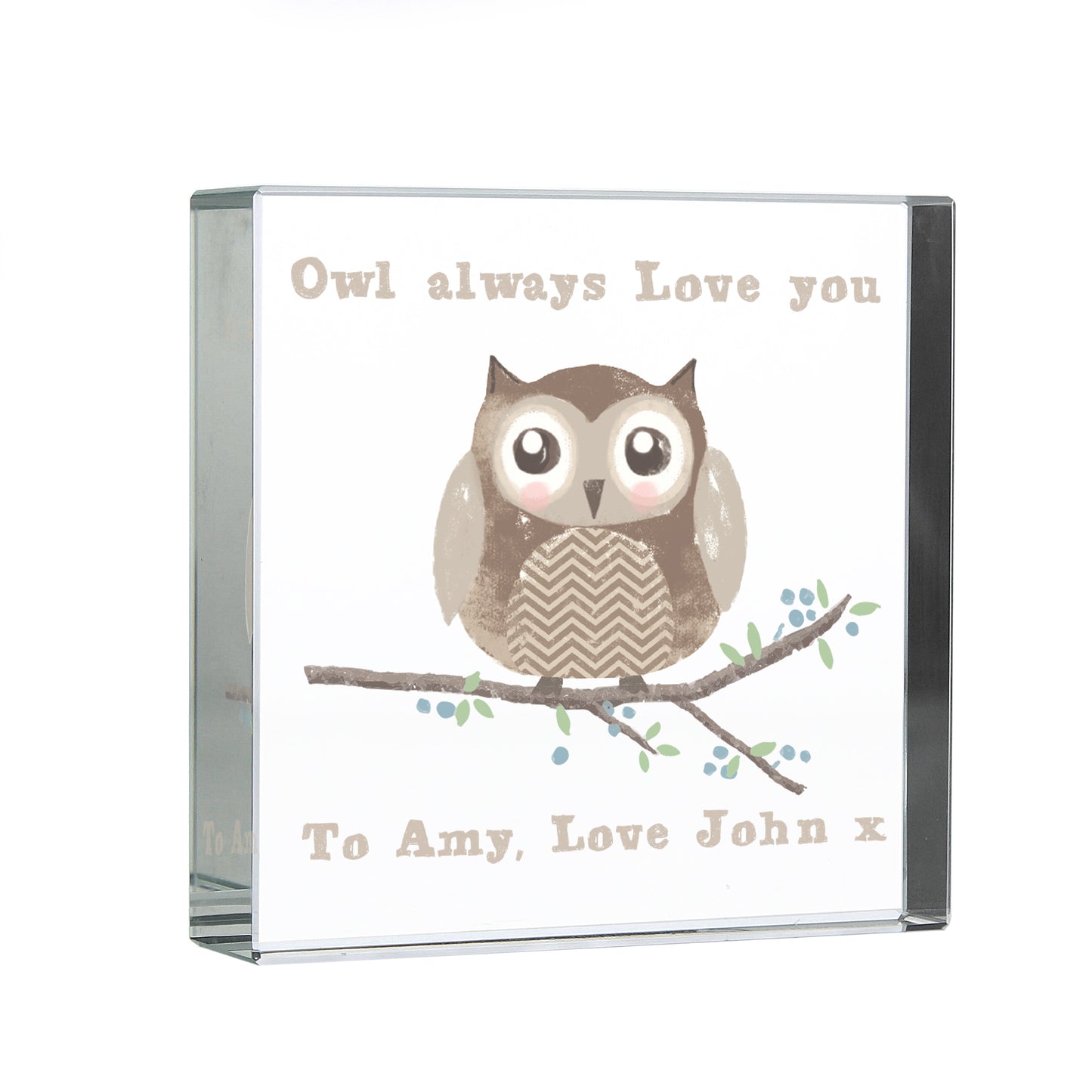 Personalised Woodland Owl  Crystal Token - image 2