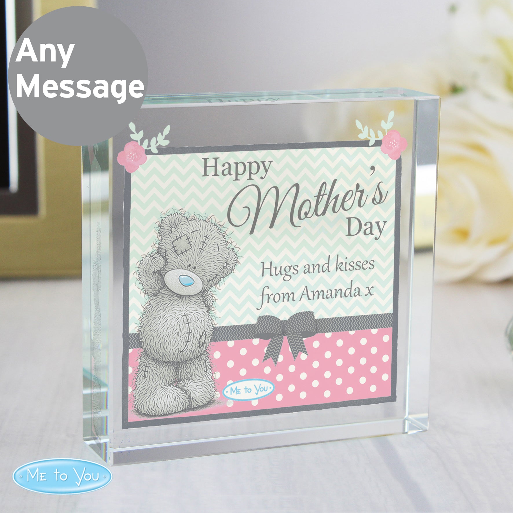 Personalised Me To You Pastel Polka Dot for Her Crystal Token from Heartfelt Gifts