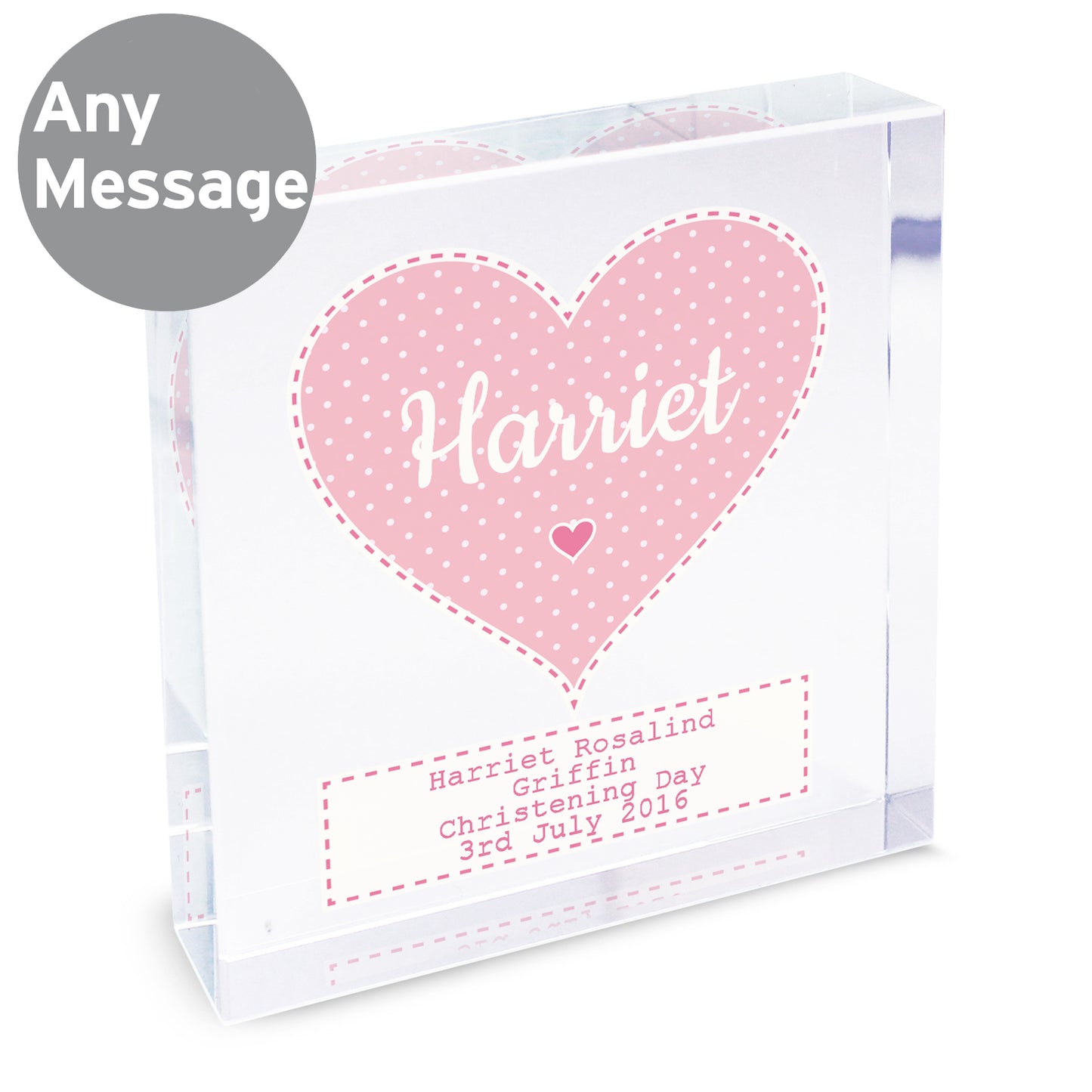 Personalised Stitch & Dot Baby Girl Crystal Token - image 2