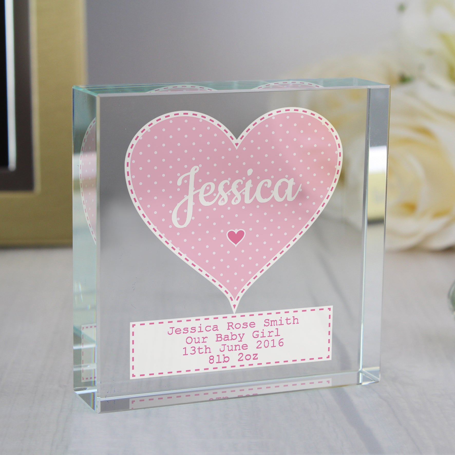 Personalised Stitch & Dot Baby Girl Crystal Token - image 3