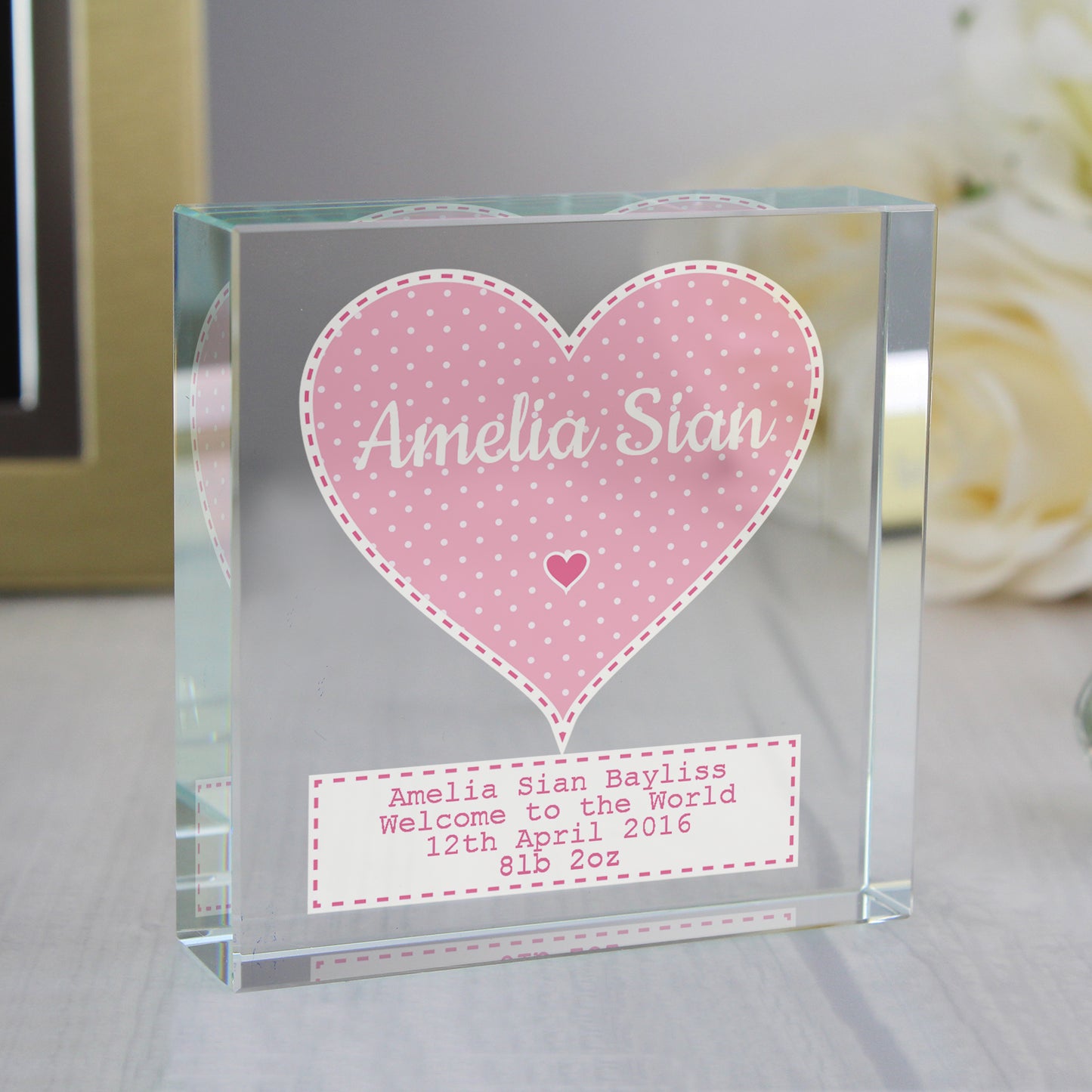 Personalised Stitch & Dot Baby Girl Crystal Token - image 5