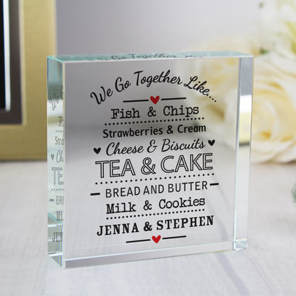 Personalised We Go Together Like... Crystal Token from Heartfelt Gifts
