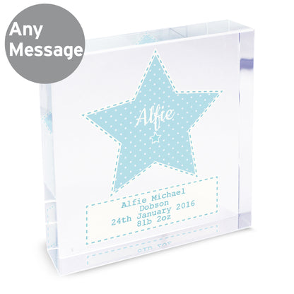 Personalised Stitch & Dot Baby Boy Crystal Token - image 2