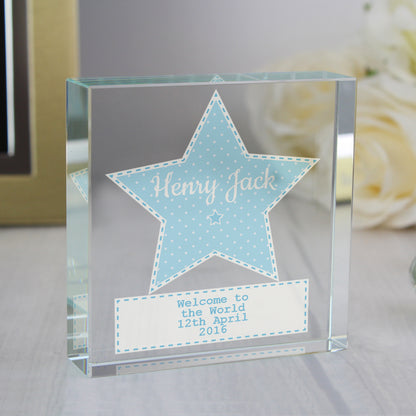 Personalised Stitch & Dot Baby Boy Crystal Token - image 3