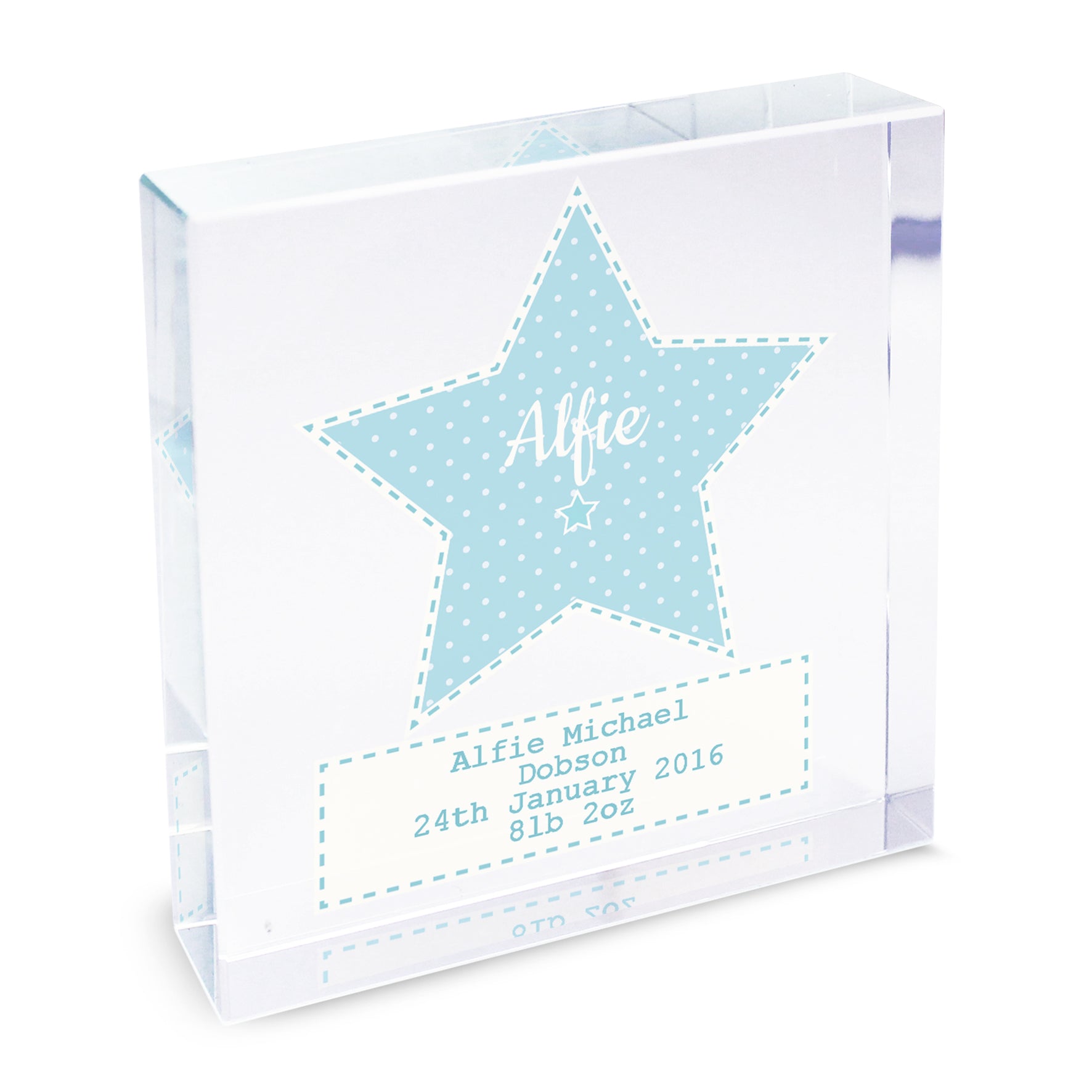Personalised Stitch & Dot Baby Boy Crystal Token - image 4