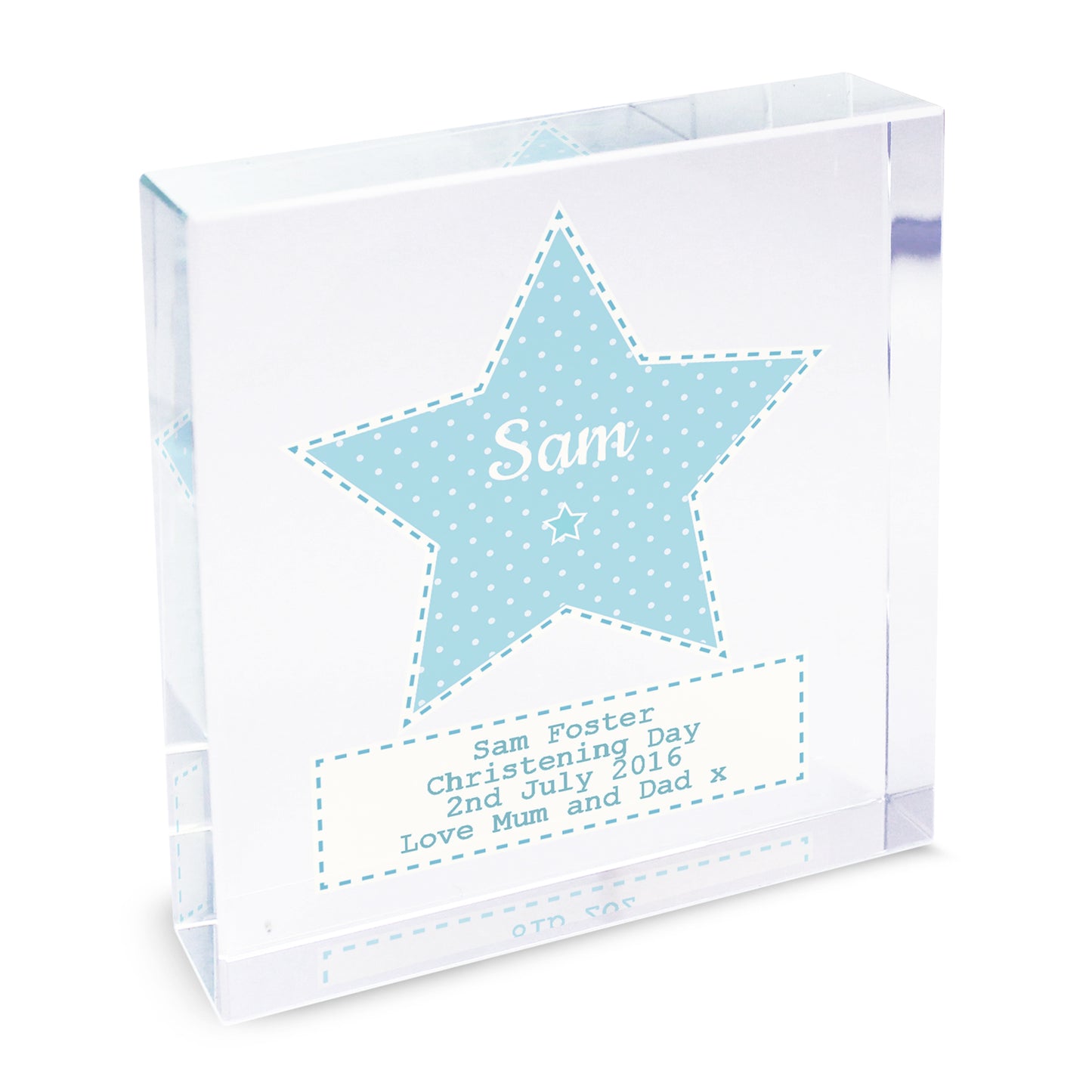 Personalised Stitch & Dot Baby Boy Crystal Token - image 9
