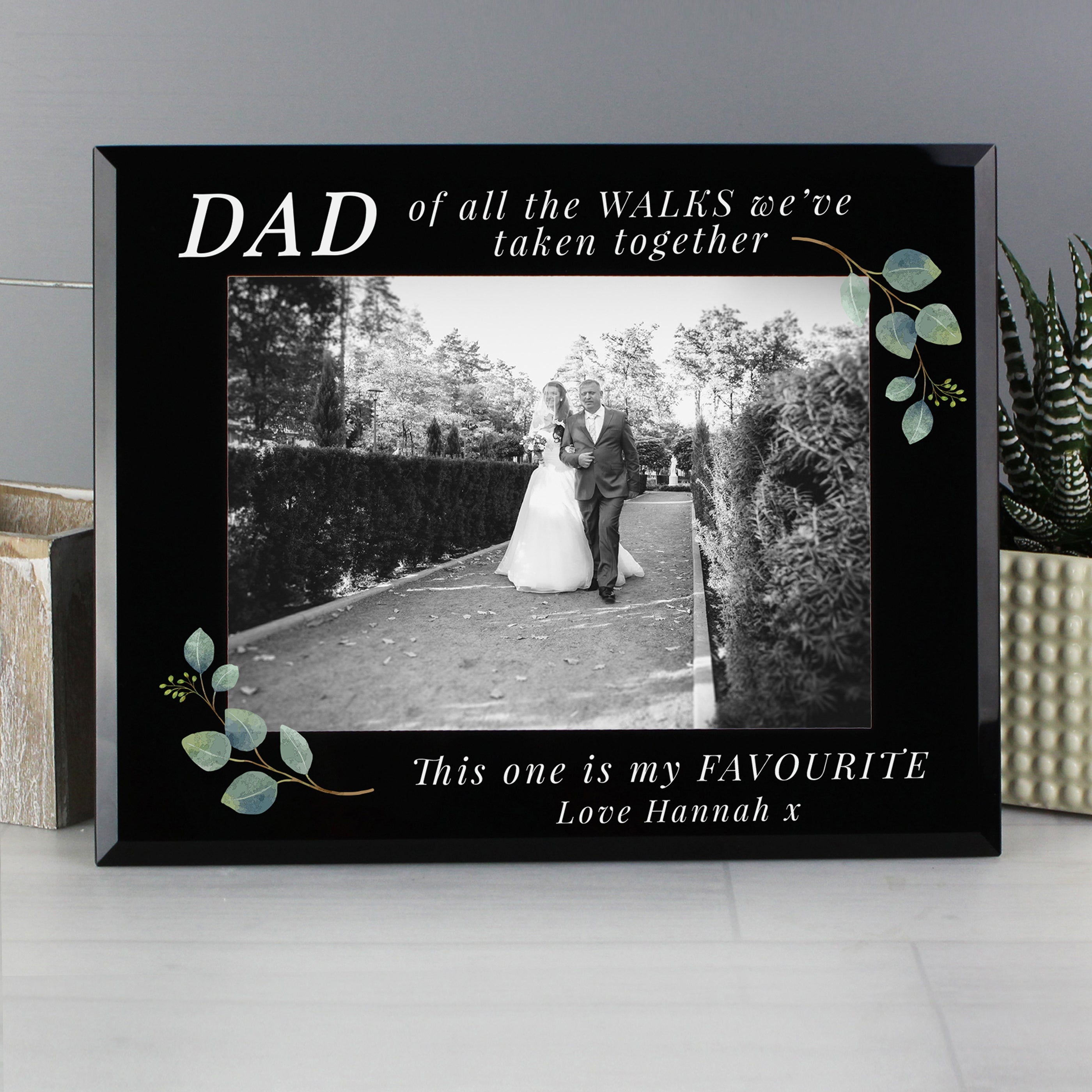 Personalised 'Of All The Walks' 5x7 Glass Wedding Frame from Heartfelt Gifts
