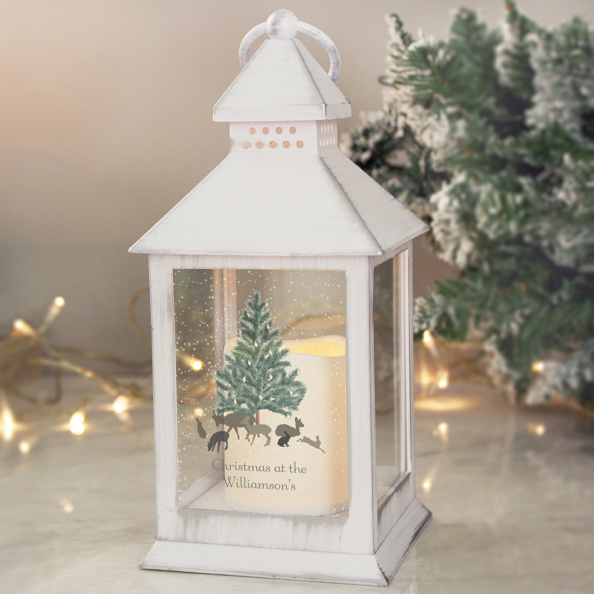Personalised A Winter's Night White Lantern from Heartfelt Gifts