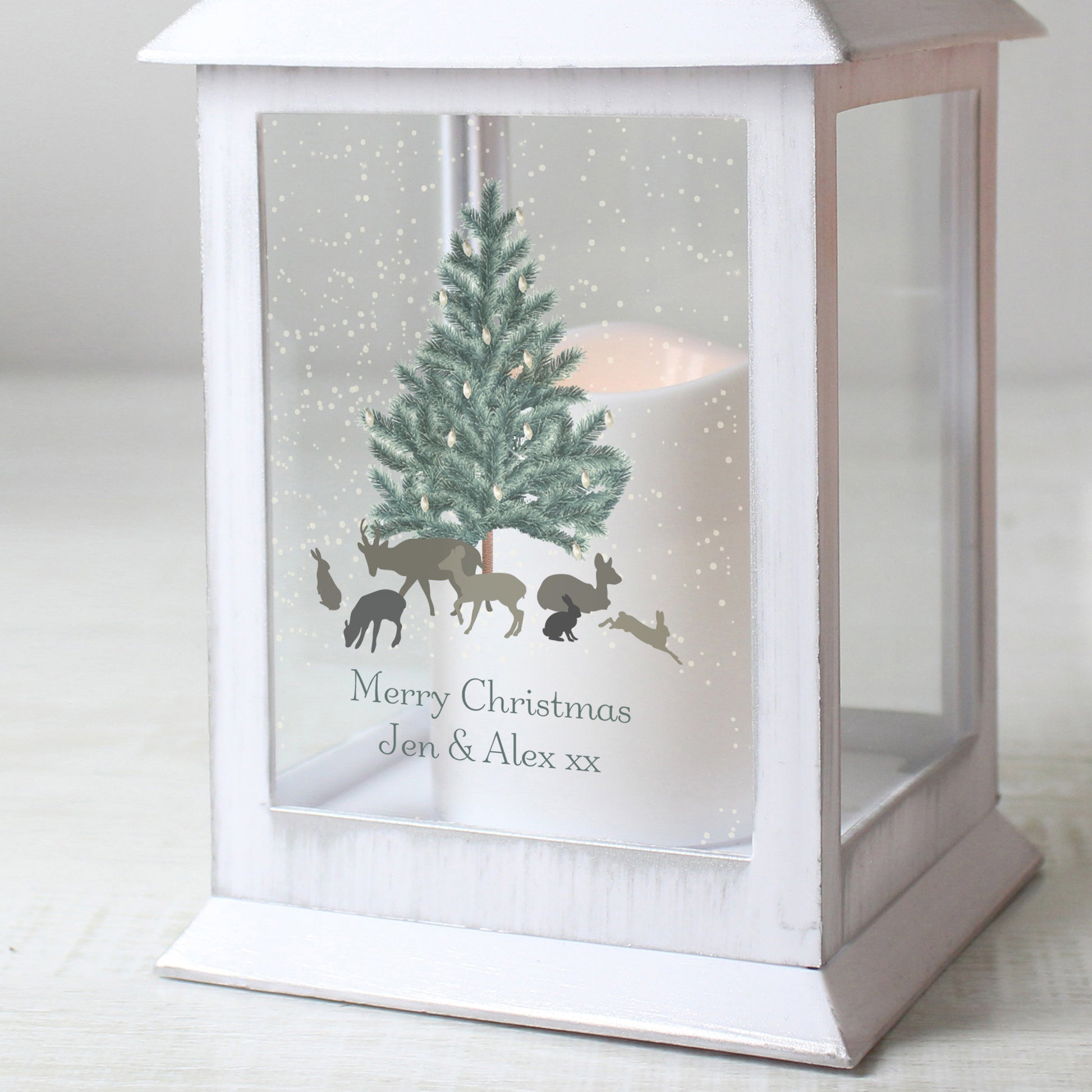 Personalised A Winter's Night White Lantern - image 3