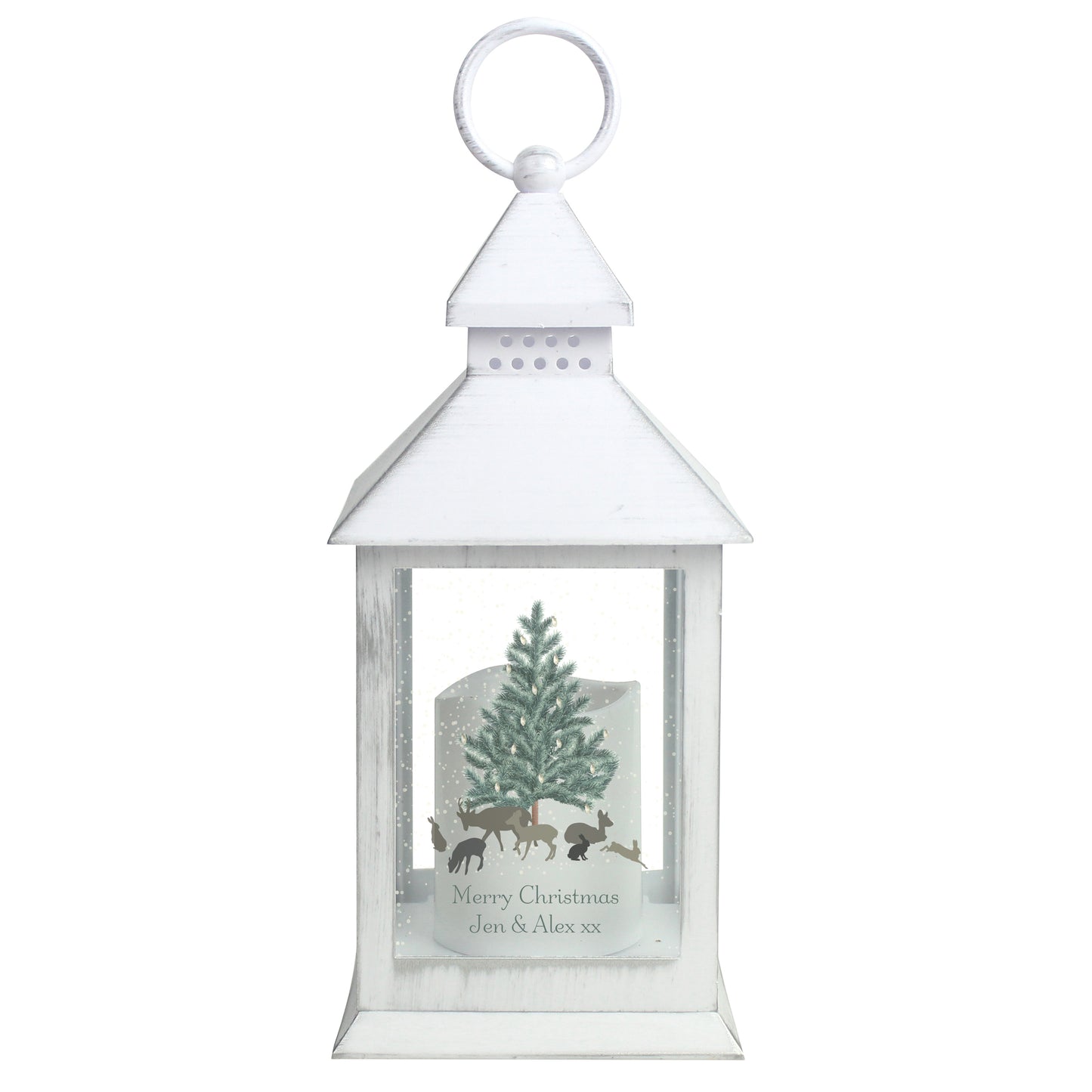 Personalised A Winter's Night White Lantern - image 4