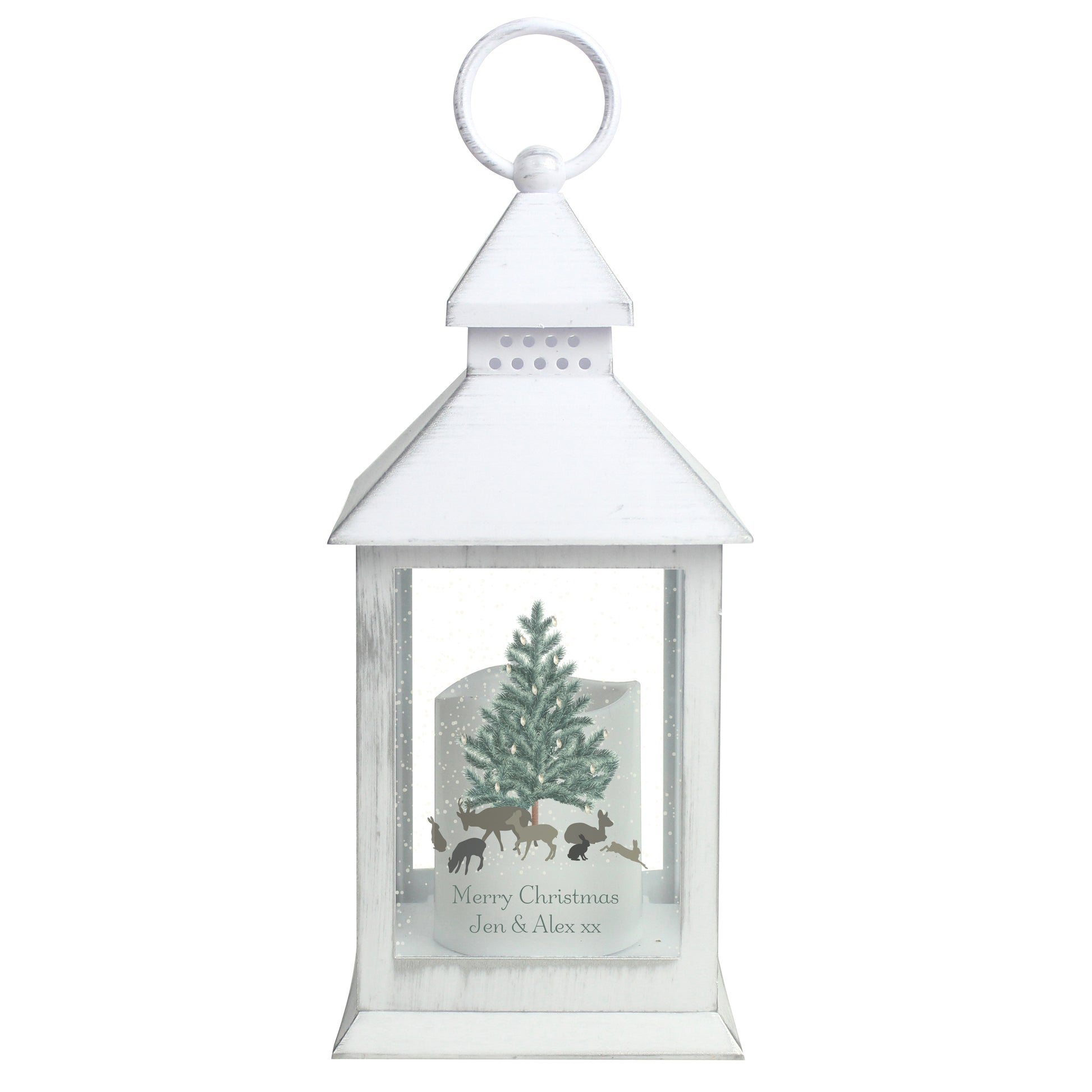 Personalised A Winter's Night White Lantern - image 4
