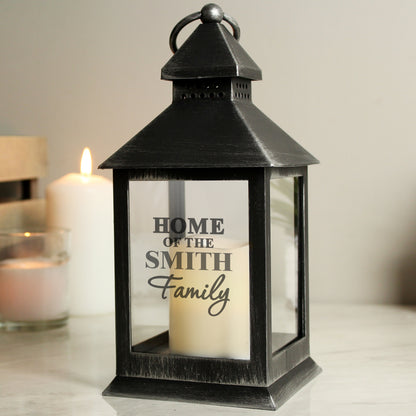Personalised The Family Rustic Black Lantern - image 2
