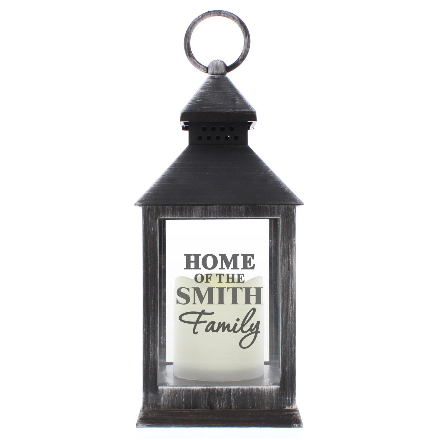 Personalised The Family Rustic Black Lantern - image 4