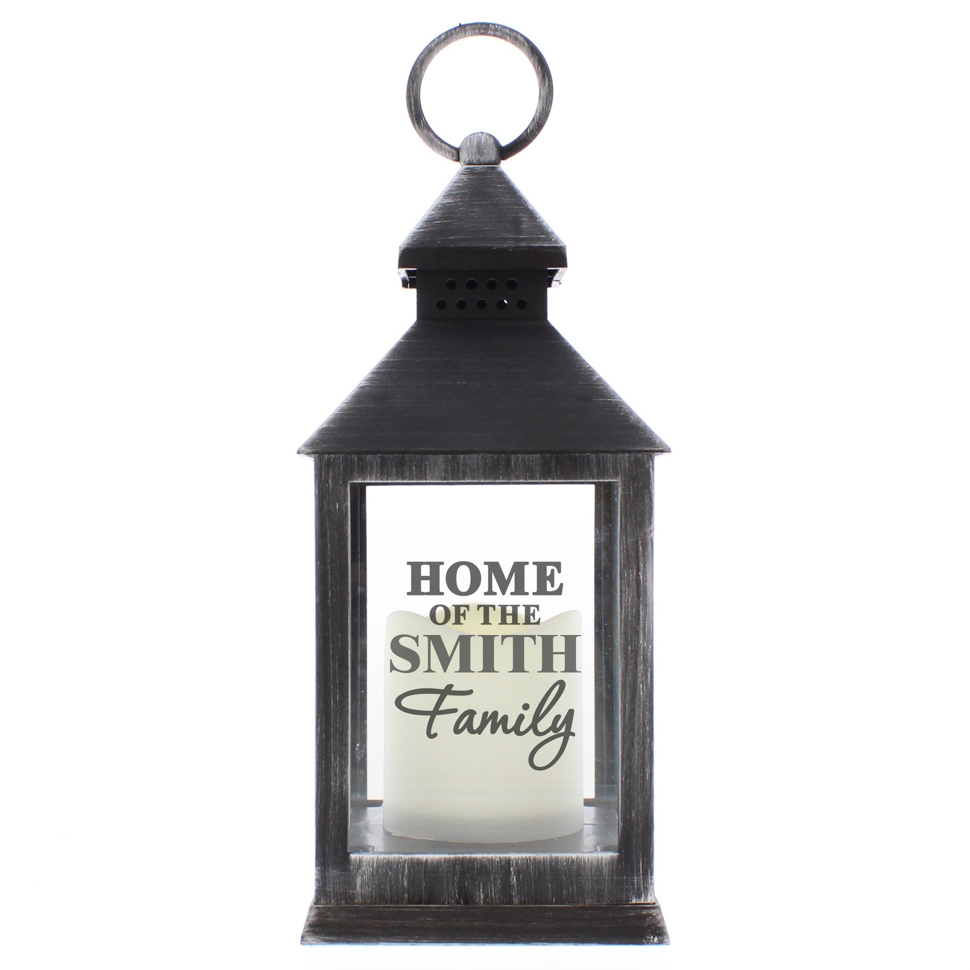 Personalised The Family Rustic Black Lantern - image 4