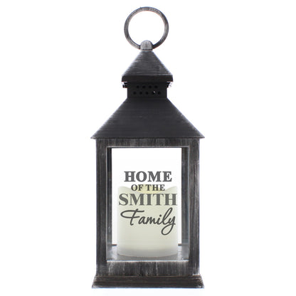 Personalised The Family Rustic Black Lantern - image 4