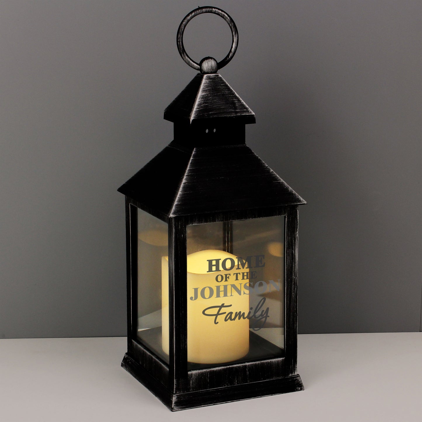 Personalised The Family Rustic Black Lantern - image 6