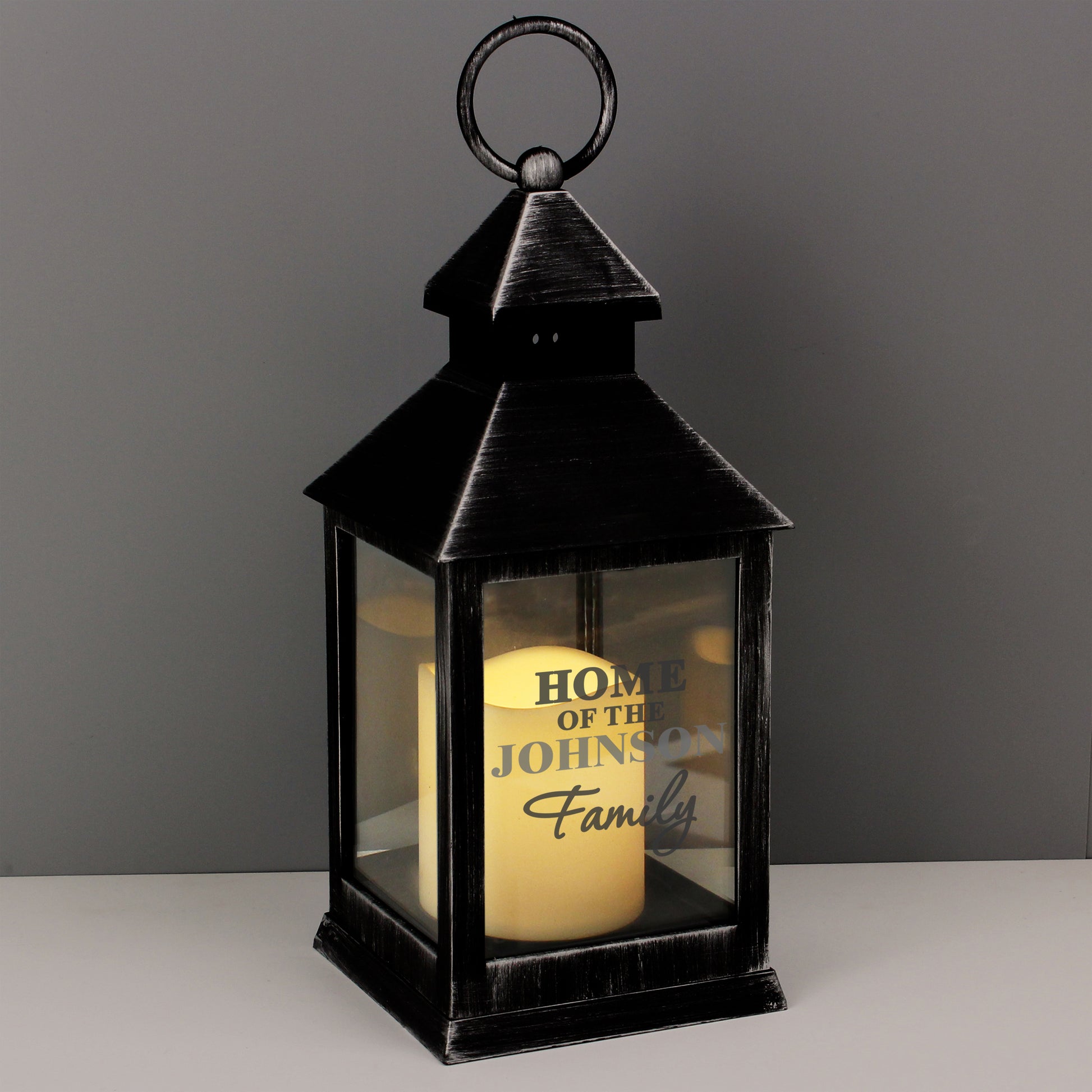 Personalised The Family Rustic Black Lantern - image 6