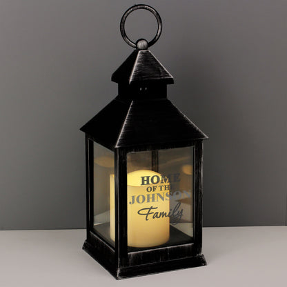 Personalised The Family Rustic Black Lantern - image 6