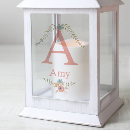 Personalised Floral Bouquet White Lantern - image 4