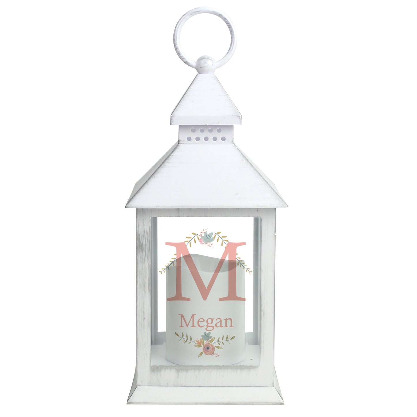 Personalised Floral Bouquet White Lantern - image 5