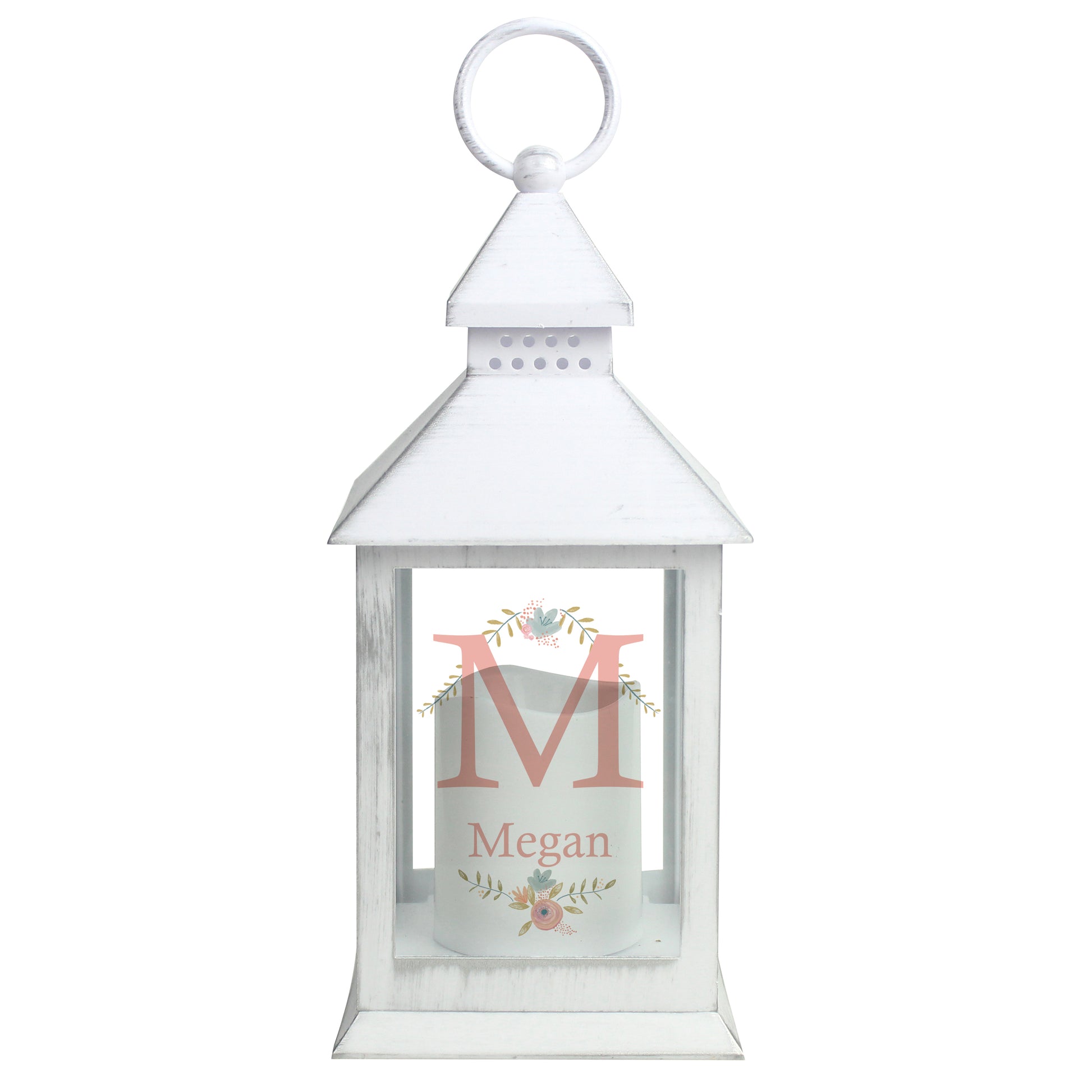 Personalised Floral Bouquet White Lantern - image 5