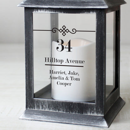 Personalised Elegant Diamond Rustic Black Lantern - image 4