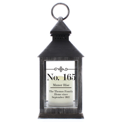Personalised Elegant Diamond Rustic Black Lantern - image 5
