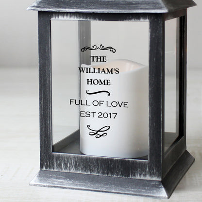 Personalised Antique Scroll Rustic Black Lantern - image 4