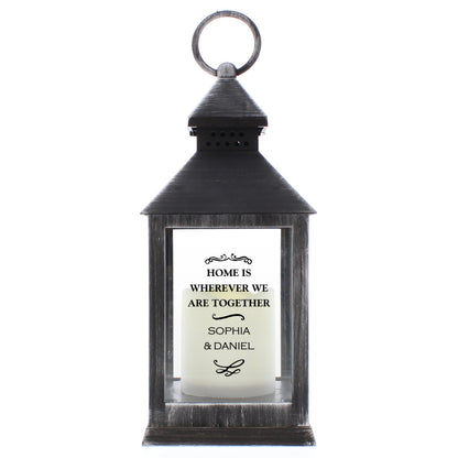 Personalised Antique Scroll Rustic Black Lantern - image 5