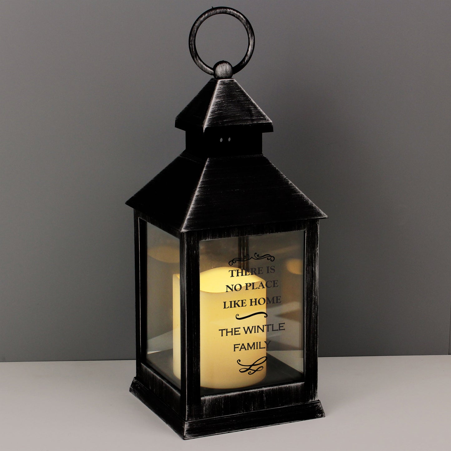 Personalised Antique Scroll Rustic Black Lantern - image 6