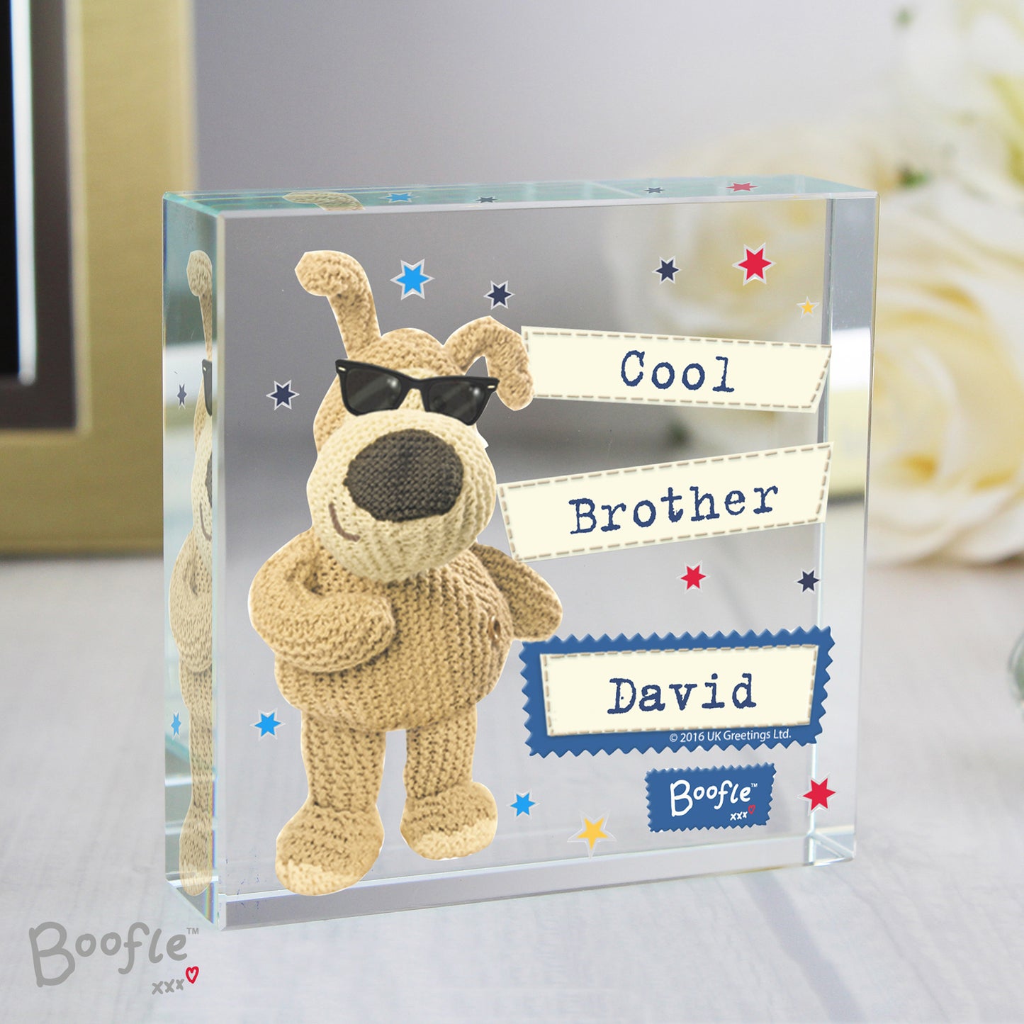 Personalised Boofle Stars Crystal Token from Heartfelt Gifts