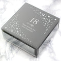 Personalised Big Age Swirls & Hearts Diamante Glass Trinket Box from Heartfelt Gifts
