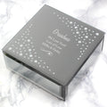 Personalised Any Message Swirls & Hearts Diamante Glass Trinket Box from Heartfelt Gifts