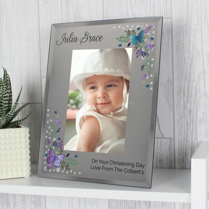Personalised Butterfly 6x4 Diamante Glass Photo Frame from Heartfelt Gifts