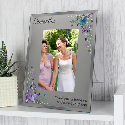 Personalised Butterfly 6x4 Diamante Glass Photo Frame - image 4