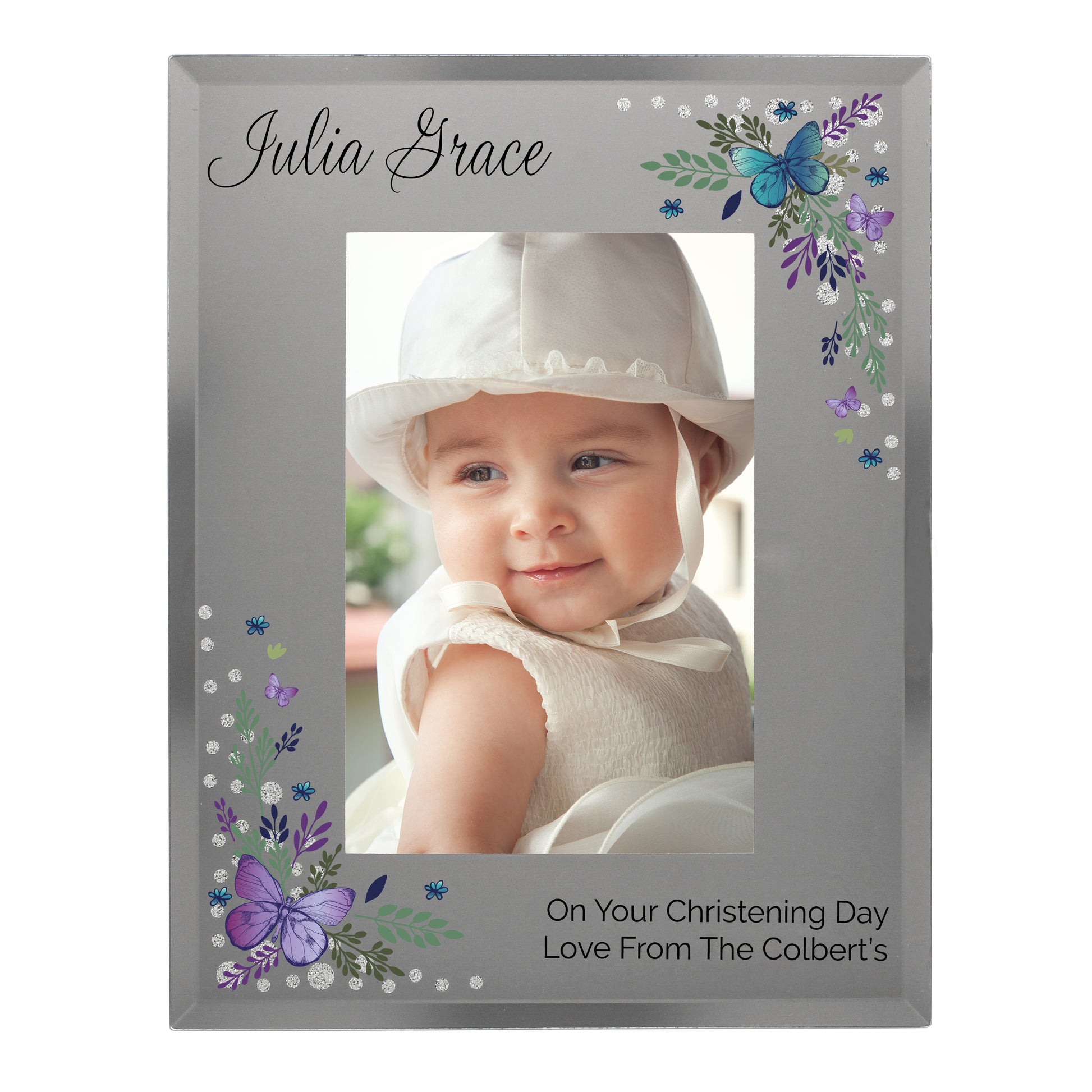 Personalised Butterfly 6x4 Diamante Glass Photo Frame - image 7